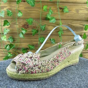 Natural Soul Brigette Women‎ Slingback Sandal Shoes Pink Fabric Size 8.5 Medium
